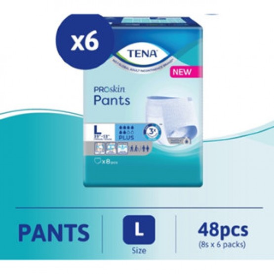 Tena Pants Plus Proskin Unisex Adult Diapers - L8x6-1ctn Carton Sales